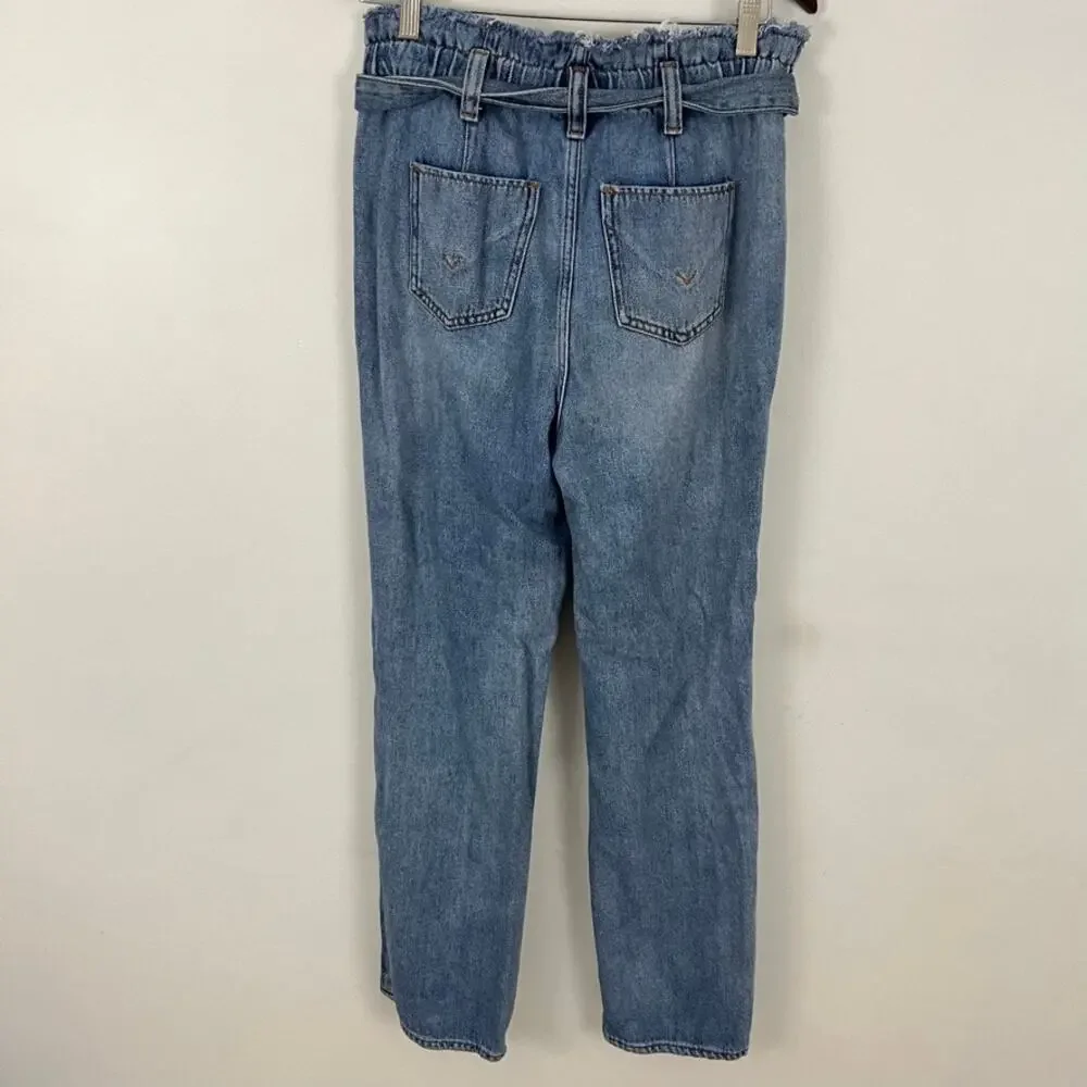 Hudson High Rise Paper Bag Straight Jeans Women‎ Size 27